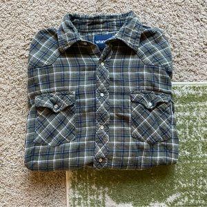 Wrangler Green Plaid Flannel